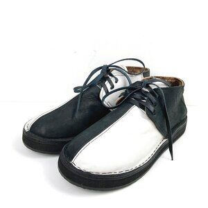 Bread & Butter Men's Leather Black/White Split Toe Chukka Boots Italy Sz 8 - 8.5